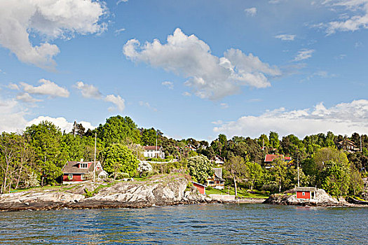 家,挨着,峡湾,奥斯陆,挪威