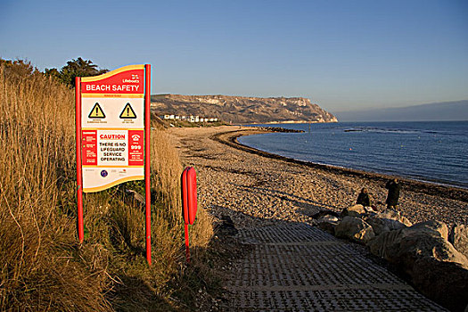 海滩,安全,淹没,石头,潮汐,警告,标识,入口,多西特,英格兰,英国,欧洲