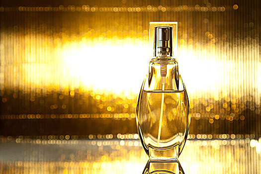 瓶子,香水,金色背景