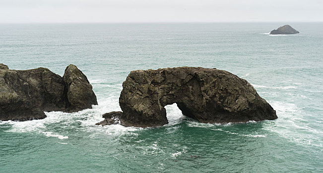 拱形,石头,太平洋,俄勒冈海岸,美国