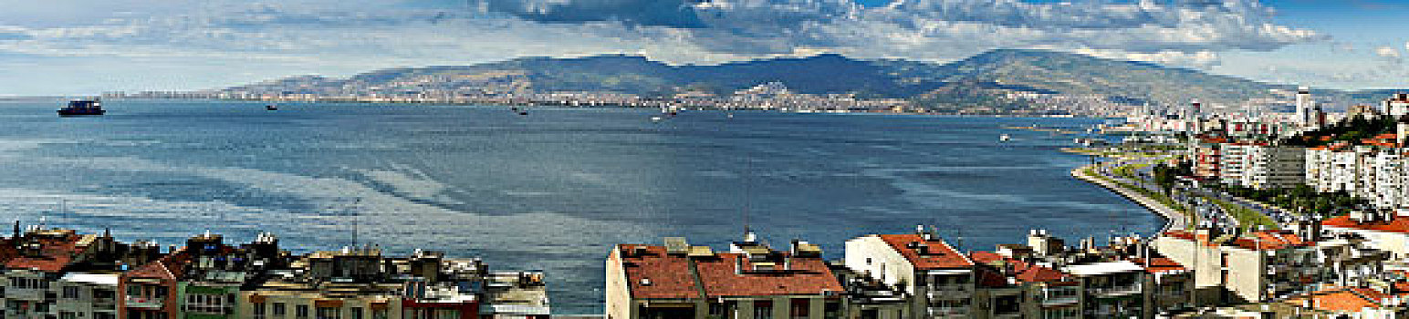 城市,港口,全景图像,伊兹密尔,土耳其,欧亚大陆