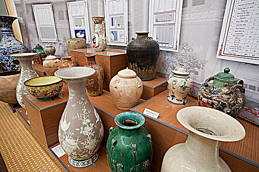 越南,胡志明市,历史,博物馆,展示,陶瓷,13世纪