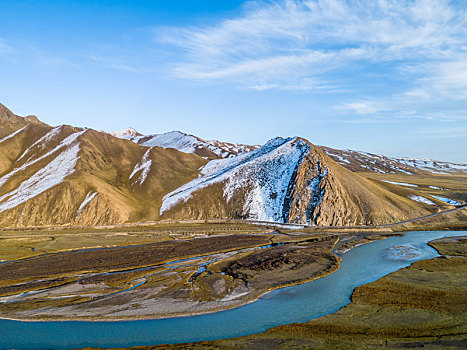 新疆巴音布鲁克草原和雪山美景