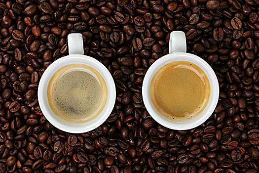 浓咖啡,杯子,咖啡豆,咖啡