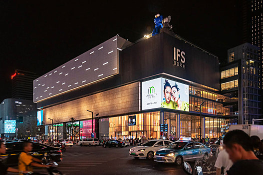 湖南长沙国金购物中心城市风光夜景