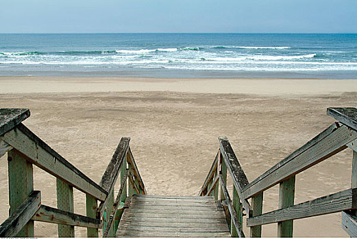 楼梯,海滩