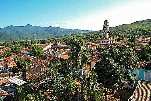 古巴,特立尼达,俯视,屋顶,博物馆