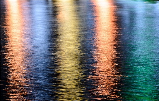 彩色,反射,水