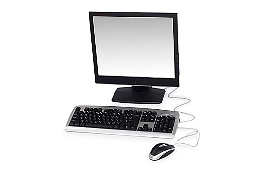 台式电脑,隔绝,白色背景