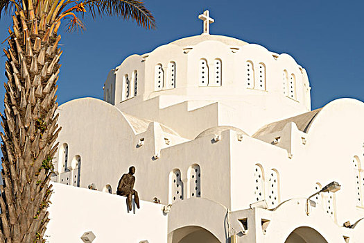 大教堂,圣托里尼岛,爱琴海,基克拉迪群岛,爱琴海岛屿,希腊