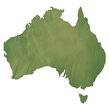 澳大利亚,地图,绿色,纸