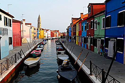 运河,布拉诺岛,威尼斯,威尼托,意大利,欧洲
