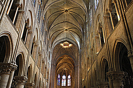 法国,巴黎,圣母大教堂,教堂中殿