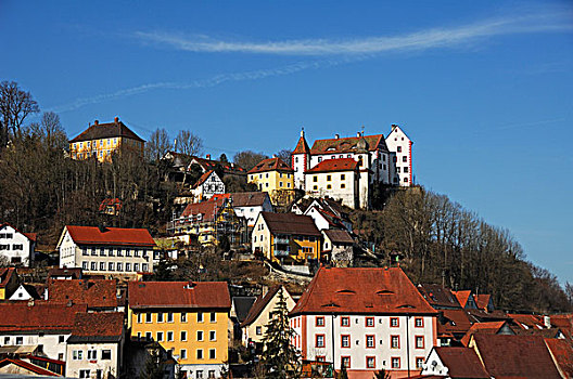 城镇,城堡,上弗兰科尼亚,巴伐利亚,德国,欧洲