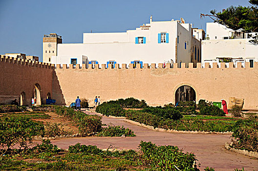 老,城市,墙壁,白色,建筑,苏维拉,摩洛哥,非洲