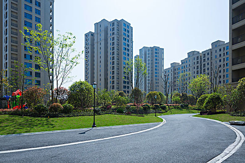 住宅小区的建筑和道路_高清图片_全景视觉