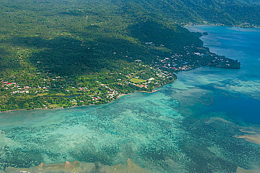 俯视,岛屿,乌波卢岛,萨摩亚群岛,南太平洋