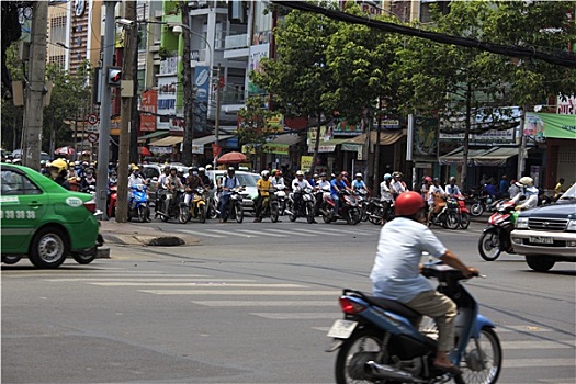 混乱,交通,西贡,越南