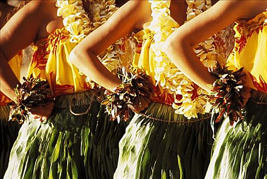 夏威夷,草裙舞,叶子,裙子,鸡蛋花,花环