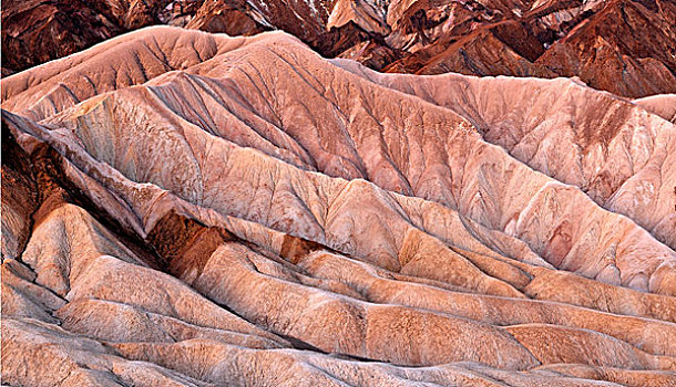 风景,侵蚀,石头,变色,矿物质,黎明,死亡谷国家公园,莫哈维沙漠,加利福尼亚,美国