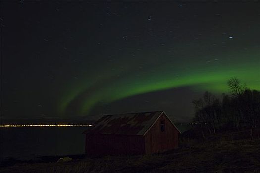 北极光,极地,夜晚,冬天,特罗姆瑟,挪威