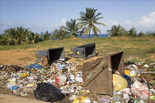 环境污染,玛格丽塔岛,左边,游客,加勒比海,委内瑞拉,南美