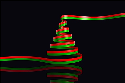 合成效果,图像,红色,绿色,圣诞树,丝带