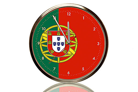 钟表,葡萄牙,旗帜,分钟,钟点,象征,欧元,危机
