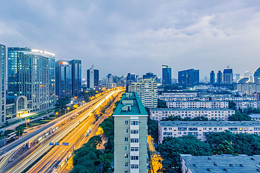 中国北京城市建筑夜景风光