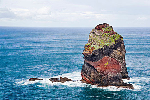 火山岩,岩石,峭壁,大西洋,海岸,自然保护区,马德拉岛,葡萄牙,欧洲