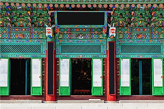 入口,和尚,庙宇,韩国