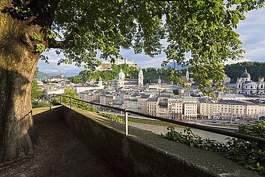 老城,萨尔茨堡,奥地利,俯视图