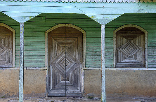 哥斯达黎加,乡村,老,房子,门,窗户