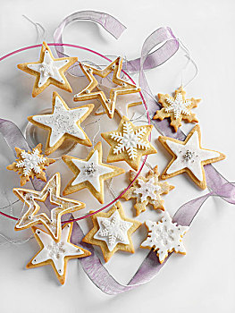 星形,冰冻,圣诞饼干