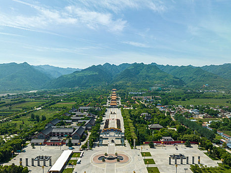 陕西省西安市周至县楼观台航拍图片