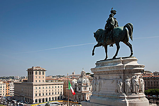 骑马雕像,纪念建筑,威尼斯广场,罗马,意大利,欧洲