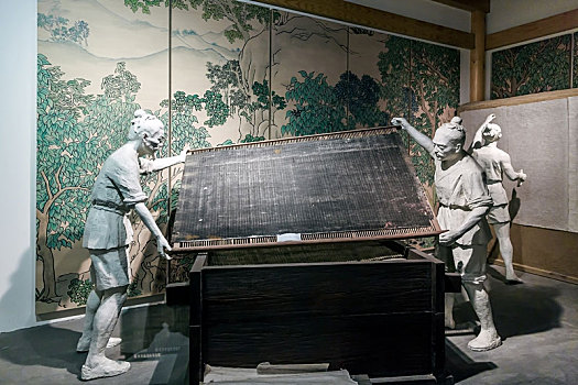安徽博物院室内古代宣纸制作场景