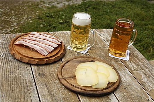 熏肉,奶酪,面包,啤酒,上巴伐利亚,德国