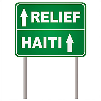 绿色,路标,箭头,展示,海地
