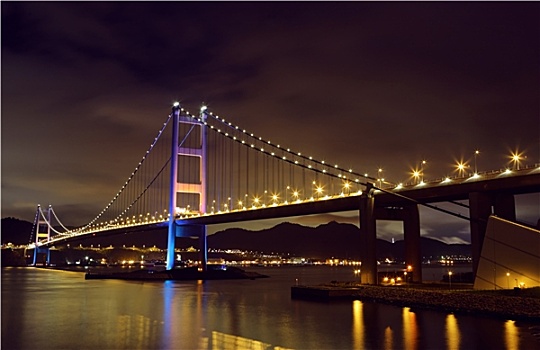 桥,夜景