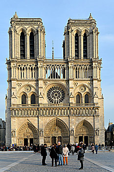 西部,建筑,大教堂,巴黎圣母院,巴黎,法兰西岛,法国,欧洲