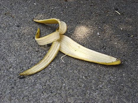香蕉皮,途中,象征,滑