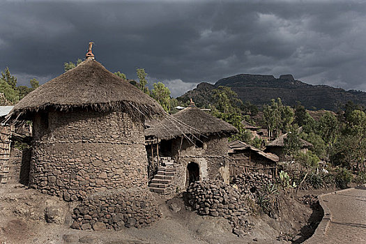 小屋,乡村,拉里贝拉,埃塞俄比亚