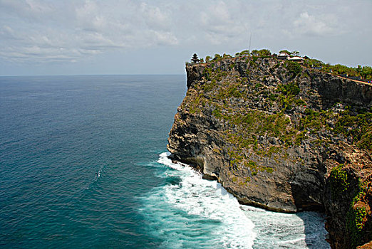 巴厘岛,印度教,保护区,悬崖,俯视,海洋,庙宇,半岛,印度尼西亚,东南亚,亚洲