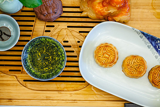 中国传统节日中秋节美食月饼特写