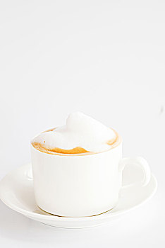 一杯咖啡,白色背景,清新