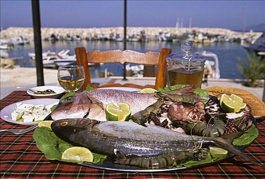 新鮮,海鮮,盤子,塞浦路斯