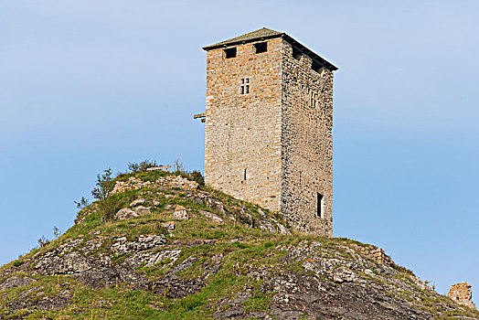 塔,城堡遗迹,恩格达恩,瑞士