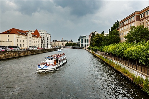 泛舟,施普雷河,柏林,德国