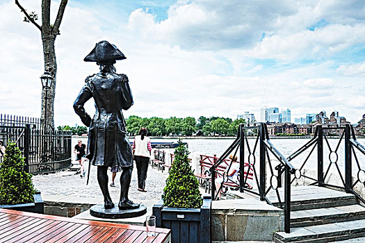 雕塑,纳尔逊,远眺,泰晤士河